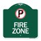 Signmission Designer Series Sign-No Parking, Green & White Aluminum Architectural Sign, 18" x 18", GW-1818-24653 A-DES-GW-1818-24653 - alternate 1